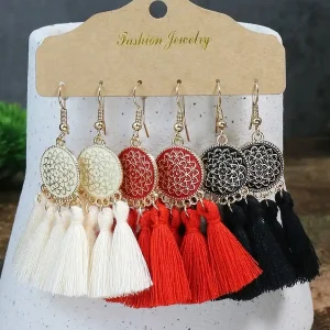 Trois paires de Boucle d'oreille africain